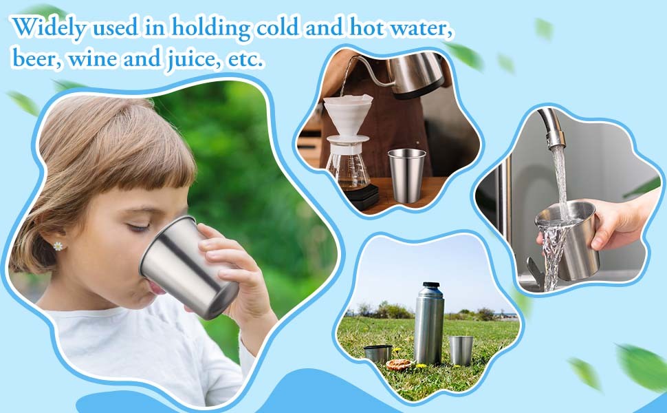16 Pack Cylindrical Custom Stainless Steel Cups Shatterproof
