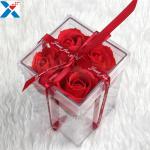 Flower Packing Clear Acrylic Box Display Cases Organizer Rose Gift Box With