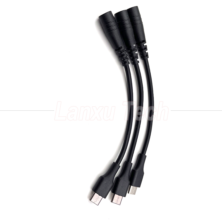 5V USB Type C to DC 5.5x2.1mm Charger Extension Cable for LED Desk Lamp Fan