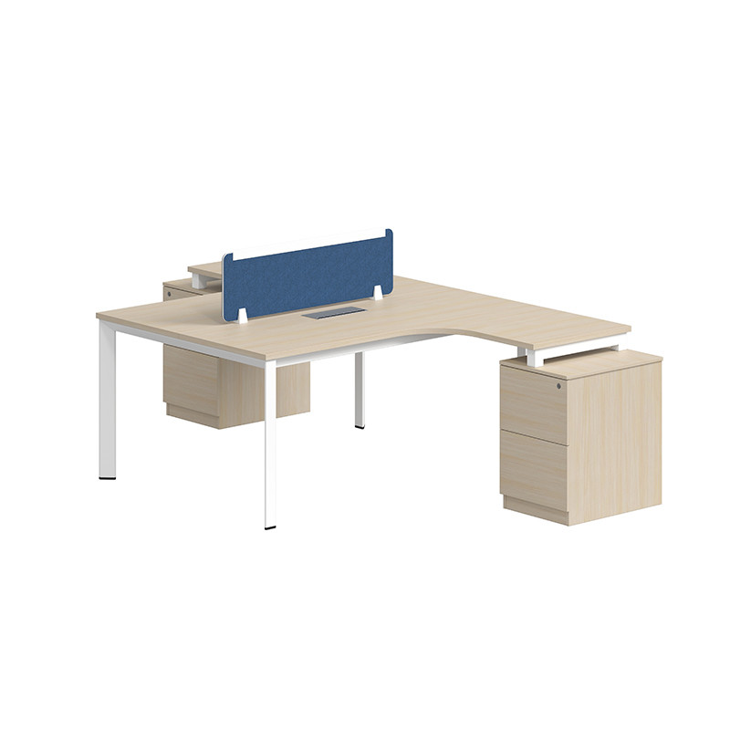 Customized Wood 8 People Office Desk Shared Modern Partner Workstation