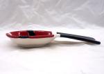 Red And Black Santa Claus Christmas Spoon Rest , 9 Inch Ceramic Spoon Holder