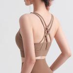 Women Yoga Workout Bra With Front Zipper Cool Feel Fabric Sports Bra