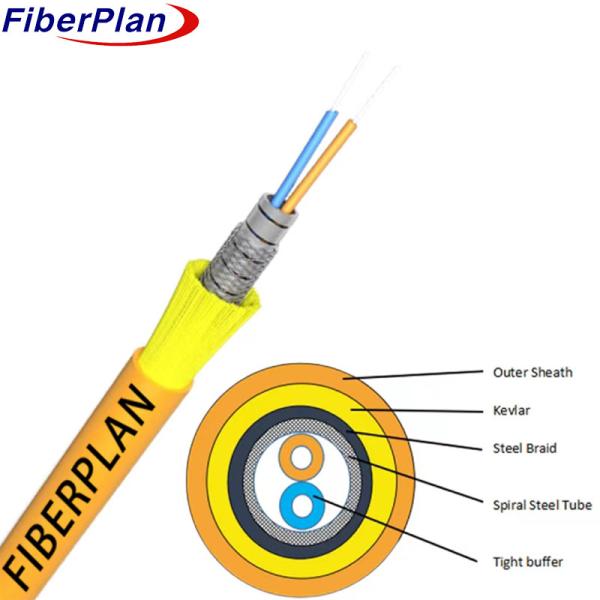 Buy cheap Spiral Armored With Braiding Multi Core Indoor Fiber Optic Cable from wholesalers