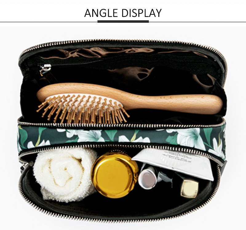 Custom Personalized Green Polyester Women Toiletry Pouch