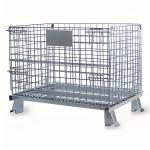 High Capacity Steel Pallet Box Stackable Foldable Metal Storage Cage Rolling