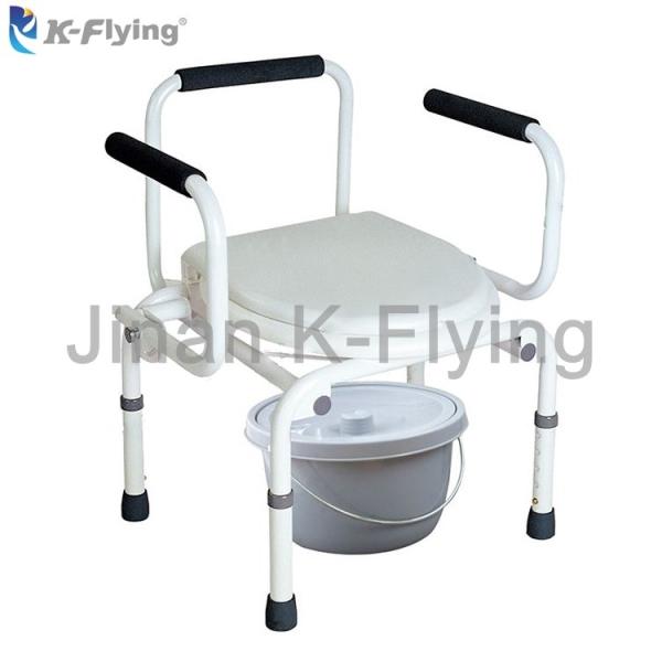 Buy cheap Adjustable Height Medical Rehabilitation Equipment Elderly Commode Toilet Wheelchair from wholesalers