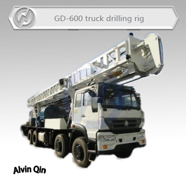 Buy cheap 600 meters deep rotary table type Truck mounted water well drilling rig hot sale in Africa from wholesalers