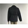 Buy cheap Black Mens Medium Trench Coat Corduroy Harrington trucker Jacket With Long Sleeve from wholesalers