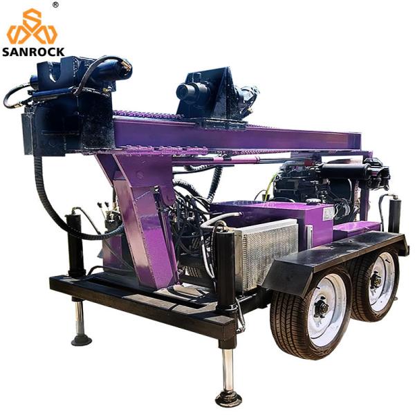 Hydraulic Water Well Drilling Rig Trailer Mounted Drilling Rig Diesel Water