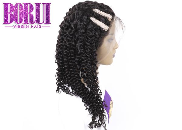 Buy cheap Brazilian Full Lace Human Wigs Deep Curly With Baby Hair Dyed Bleached Medium Cap Size from wholesalers