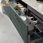 Design Solid Wood Door Panel Kitchen Cupboards with Laminated Half Bullnose