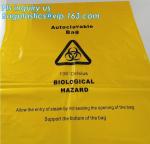 biohazard plastic waste bags clinical disposal bags in yellow color, heavy duty