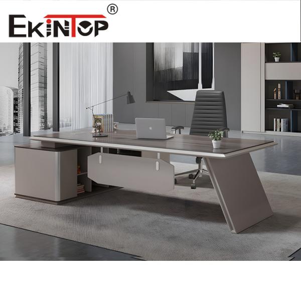Buy cheap SGS Modern L Shaped Office Desk Anti Water Glossy Tapered Legs from wholesalers