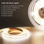 8mm10mm width DC12V24V 3000K4000K6500K flexible COB Led Strip Light with