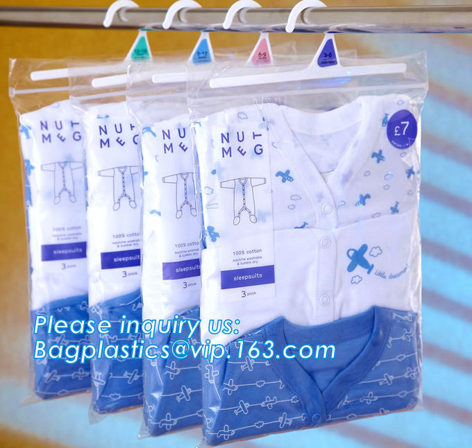 HANGER BAGS, HOOK BAGS,GARMENT BAGS, BOTTON CLOSURE BAGS, EVA FROST DRAWSTRING BAGS, GARMENT PACKING BAGS BAGPLASTICS 1