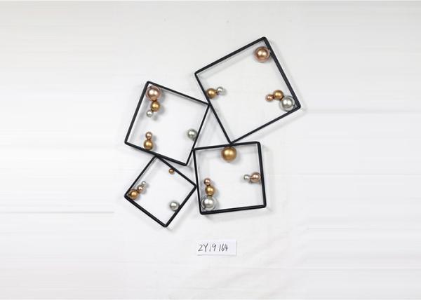 Buy cheap ZY19164 Metal Wall Art Geometric Circular Abstract Modern Cross 37 Inch Black And Gold Color from wholesalers