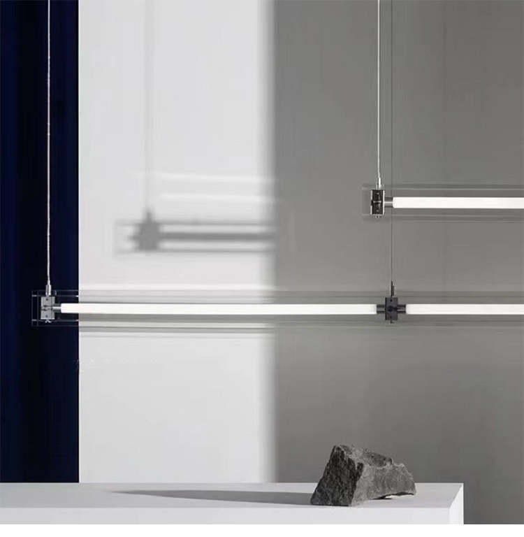 Minimal restaurant glass chandelier light luxury creative hotel office rectangle chandelier(WH-MI-393)