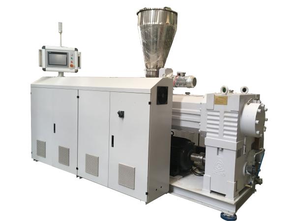 Low Power Consumption PVC Garden Pipe Machine , Grey Co Rotating Twin Screw