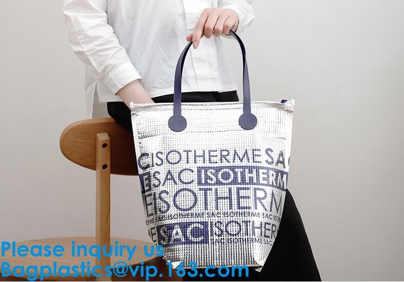 Insulated Thermal Non Woven Aluminum Foil Cooler Bag For Frozen Food,Reusable Insulated Aluminum Foil Thermal Lunch Cool