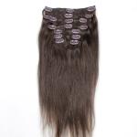 Dark Brown Color #2 Brazilian Human Hair Clip In Hair Extensions Cuticle Aligned