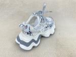 Heightening Silver Casual Sneakers Thick Bottom Soft Comfortable Trainers