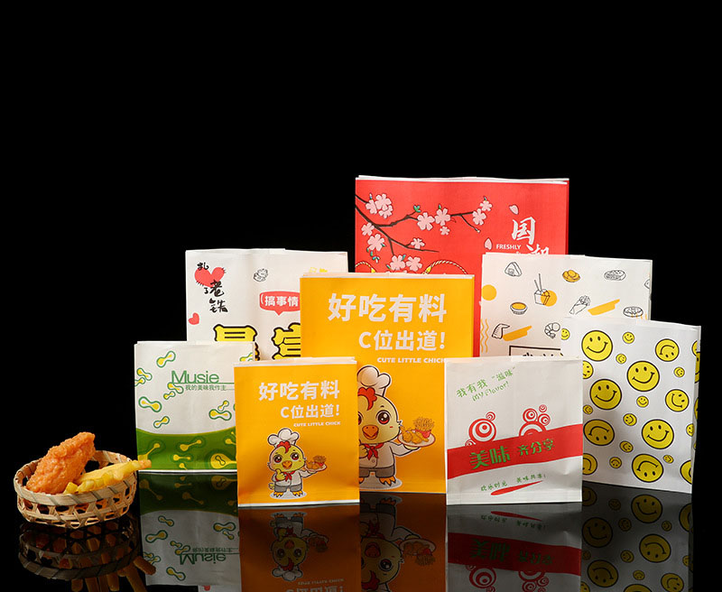Custom Oil-Proof Fried Chicken French Fries Food Packaging Kraft Paper Bag in Luxury Style