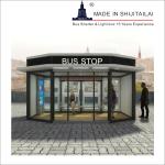 Stainless Steel 2.5m Height 5H Bus Stop System