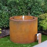 Round Water Table Corten Steel Water Fountain Outdoor Poor Decoration
