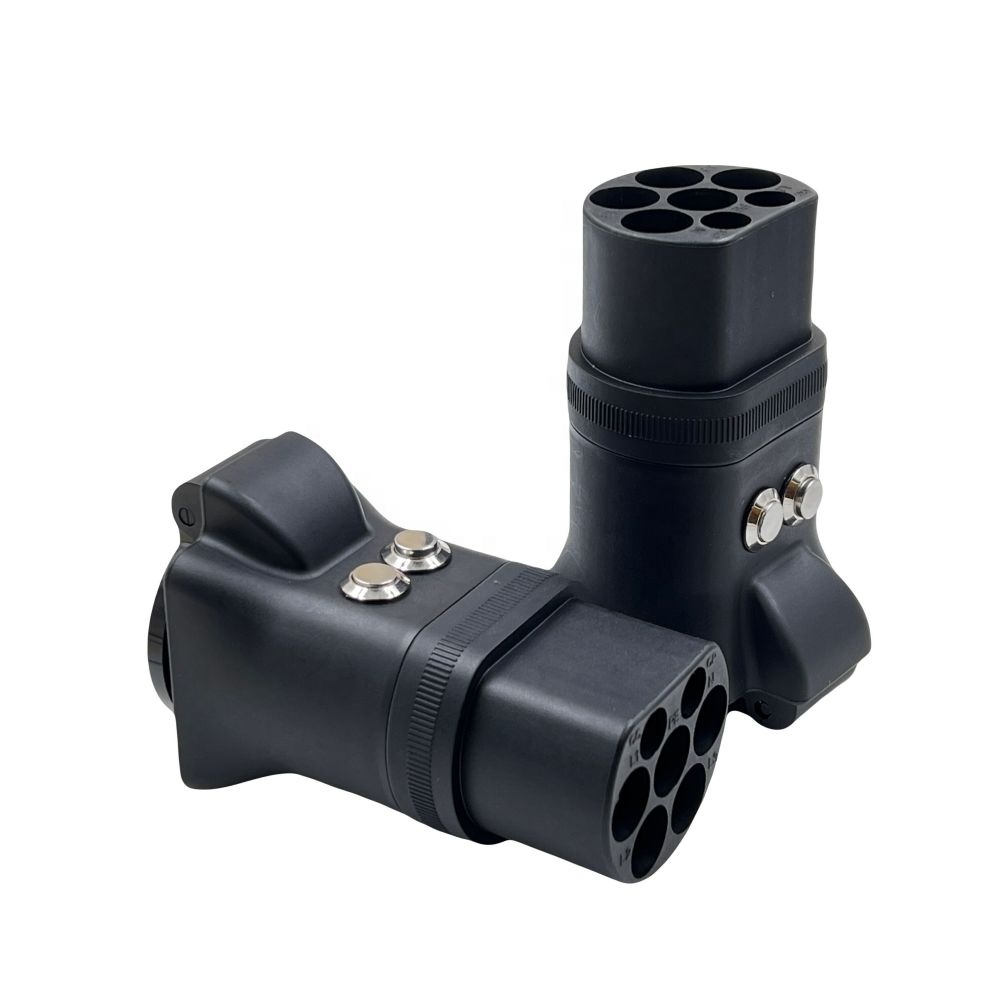IP44 High Temperature Resistant PC Discharge V2L Type 2 to Schuko Plug EV Charger Adapter EVSE IEC62196 Plug with Switch