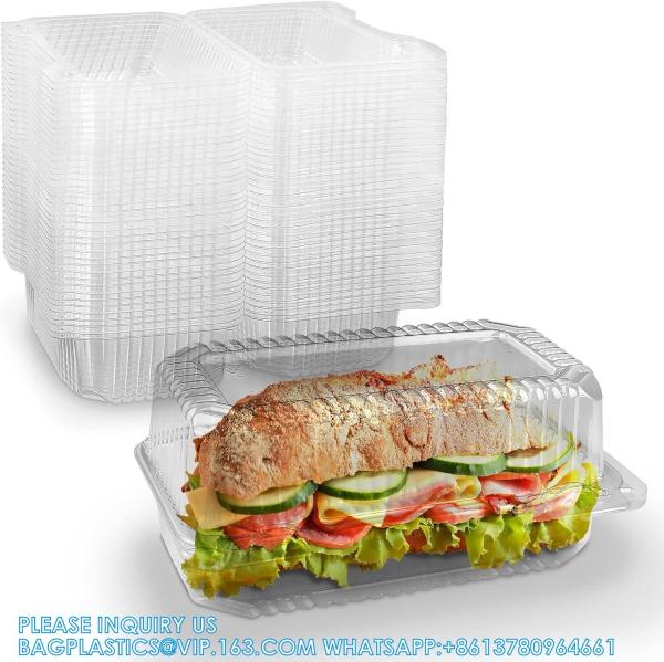 Buy cheap Disposable Plastic Hinged Loaf Containers - Durable Small Hoagie Container - Perfect For Hoagies, Fruits, Salad from wholesalers