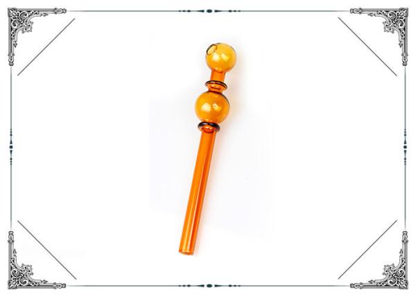 Quality 5.7 Inch Orange Color Glass Smoking Burning Tube Glass Oil Burner for sale
