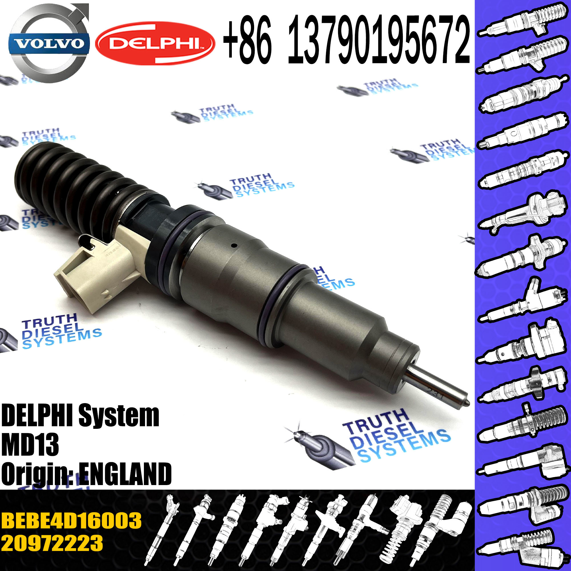 Diesel Fuel Injector 20972223 BEBE4D16003 BEBE4D08003 20584347 85000499 for VOL MD13