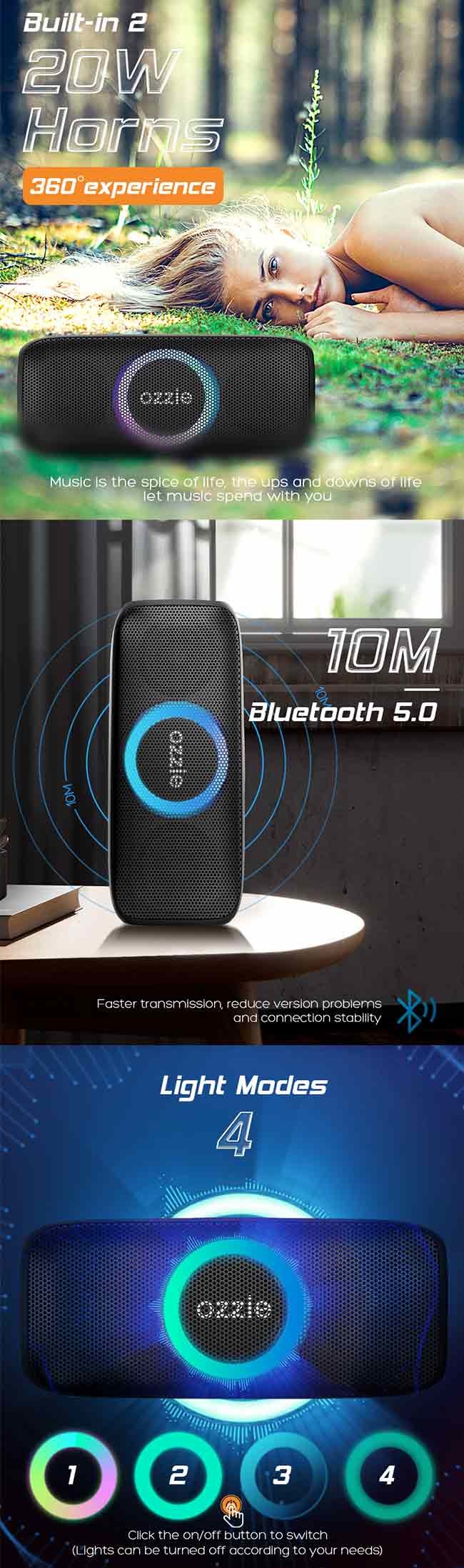 40W Bluetooth Party Speaker With 3-12 Hours Playtime And 10m Wireless Range