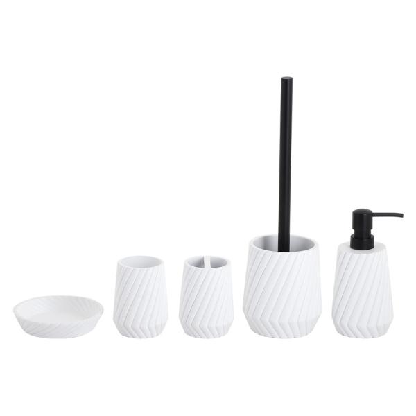 Buy cheap Swirl Polyresin bathroom Countertop sets White color with black parts from wholesalers