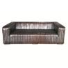 Buy cheap Ribbed Vintage Leather Sofas Large 3 Seater For Living Room from wholesalers