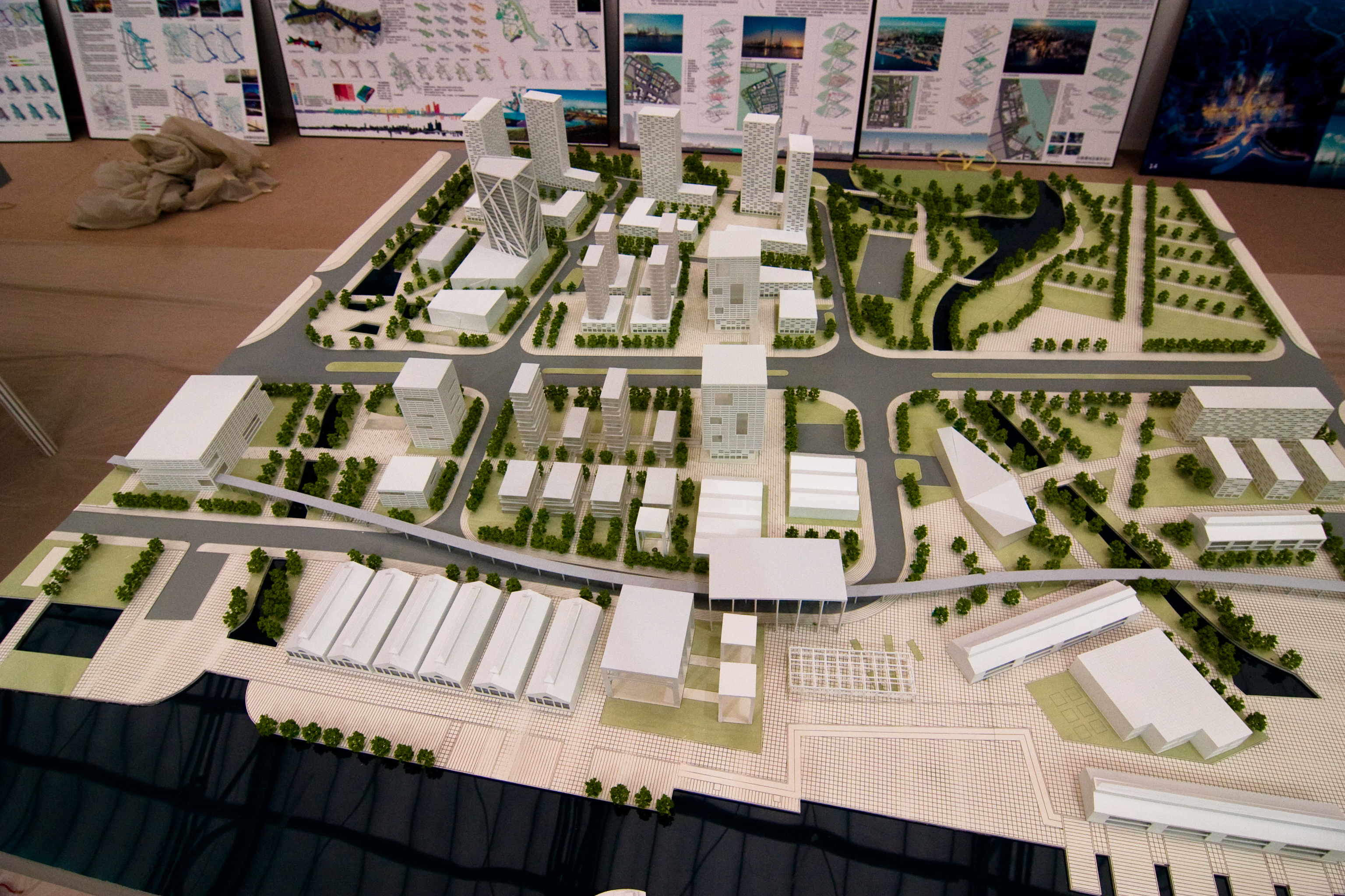 Buy cheap Architectural Model of Modern Riverside Urban Planning with High-Rise Districts product