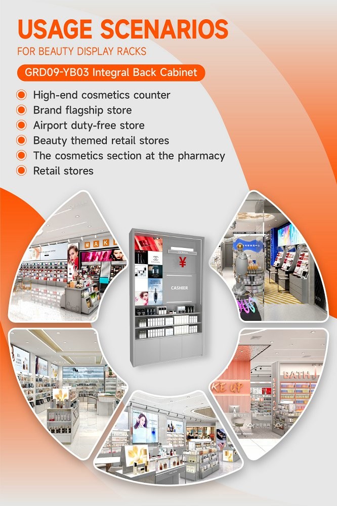 GDR09-YB03 Retail Display Counter With 80mm Soft Film Light Box And Acrylic Spliced Box For Mall Booths