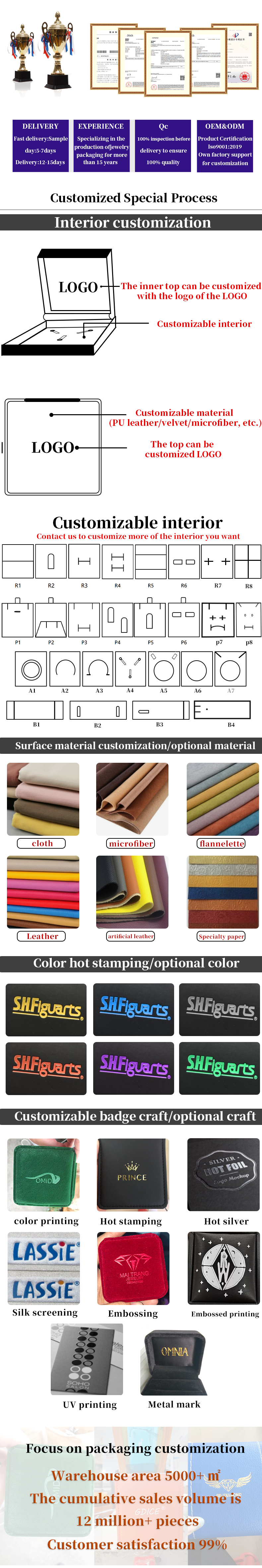 Custom Leather Jewelry Packaging Box for Earrings Necklaces and Rings Stylish Design