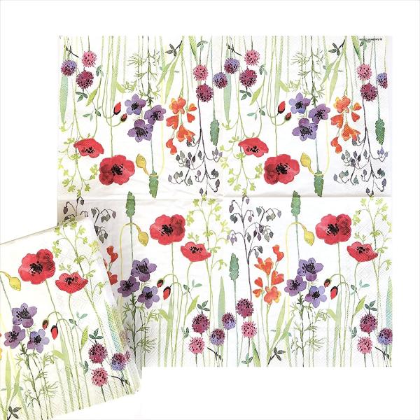 Buy cheap OEM Folding Floral Paper Dinner Napkins , Disposable Flower Print Tissue Paper from wholesalers
