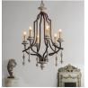 Buy cheap Wood teardrop Iron bronze chandelier for Living room Bedroom (WH-CI-72) from wholesalers