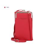 Removable Strap PU Phone Bag 11cm 19cm Yellow Leather Crossbody Bag
