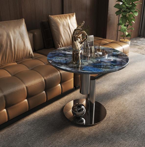 Buy cheap SS Edge Marble And Gold Sofa End Table Telephone Table from wholesalers