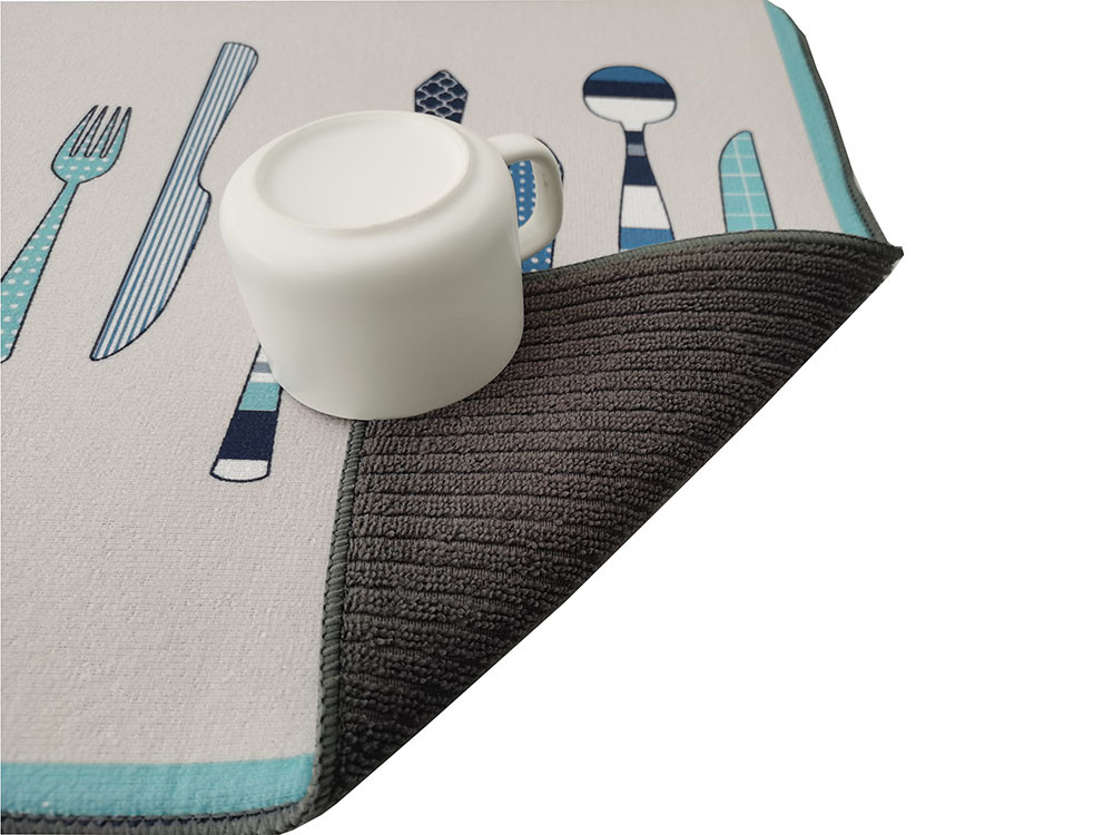 18x24in Polyester Kitchen Counter Dish Drying Mat