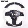 Buy cheap Round Black White Tesla Carbon Steering Wheel Sport Style For Model 3 X Y from wholesalers