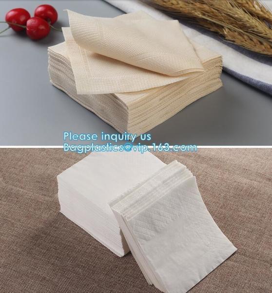 Buy cheap 1/4 Fold Coffee Bar Beverage Black Paper Napkin,Printing paper napkin/decorative paper dinner napkins, BAGPLASTICS,PAC from wholesalers