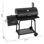 Heavy Duty Large Barrel Charcoal Grill for Garden Smoker DIY Black Cold Rolled