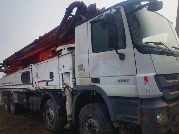 Buy cheap 56 Meter Max.Vertical Reach Red Used Heavy Equipment Boom Pump Putzmeister Pump Truck from wholesalers