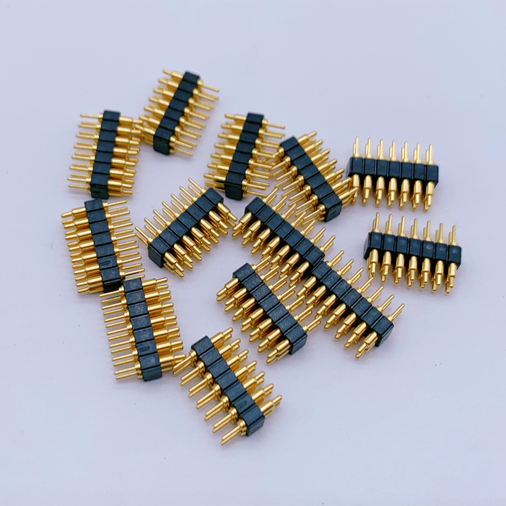 2.54mm H2.5 2x7Pin Pogo Pin Connector Brass Spring Loaded Electronic Straight Dip PCB
