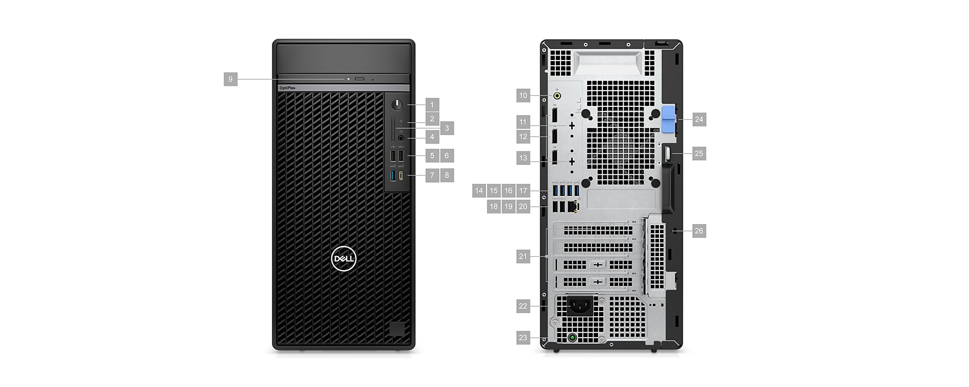 Chassis Size 154*292.2*324.3mm Dell Optiplex 7010 Computer Tower i7-13700/i5-13500 8G