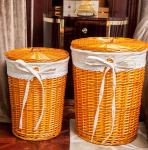 Cheap Storage Rattan Wicker Willow Laundry Basket With Lid Fashion Natural